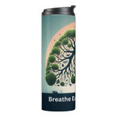 Symbolische Grüne Baumkulisse Lungen Umwelt Kunst Thermosbecher (Nach links gedreht)
