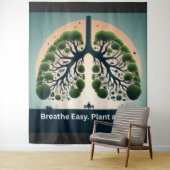 Symbolische Grüne Baumkulisse Lungen Umwelt Kunst Wandteppich (Beispiel)