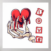 Symbolische Liebe Skeleton Hand Angebot Herz Poster (Vorne)
