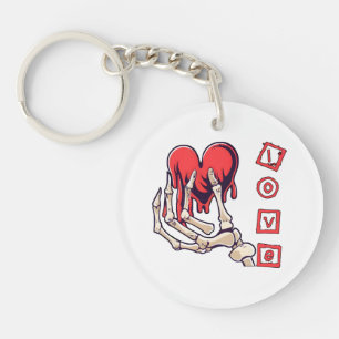 Symbolische Liebe Skeleton Hand Angebot Herz Schlüsselanhänger