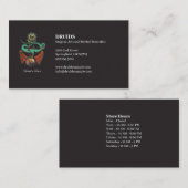 Symbolische mittelalterliche Drachenjacke Schwarz Visitenkarte (Vorne/Hinten)