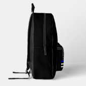 Symbolische Thin Blue Line American Flag Grafik au Bedruckter Rucksack (Links)