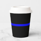 Symbolische Thin Blue Line Grafik Pappbecher (Rückseite)