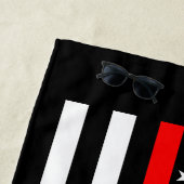 Symbolische Thin Red Line US-Flagge Grafik auf ein Strandtuch (Beispiel)