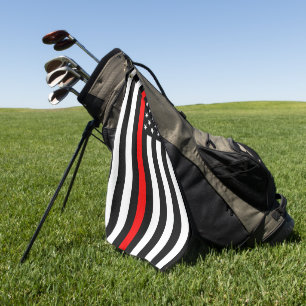 Symbolische Thin Red Line US-Flaggenfeuerwehr auf  Golfhandtuch