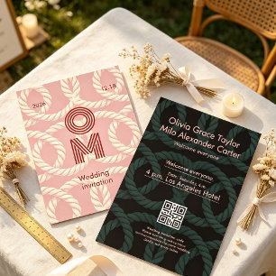 symbolische verflochtene Seilmuster-Hochzeit Einladung