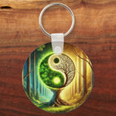 Symbolischer Baum mit Yin Yang Design Schlüsselanhänger (Rückseite)