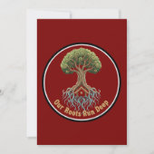 Symbolischer Familienbaum "Unsere Wurzeln laufen t Einladung (Vorderseite)