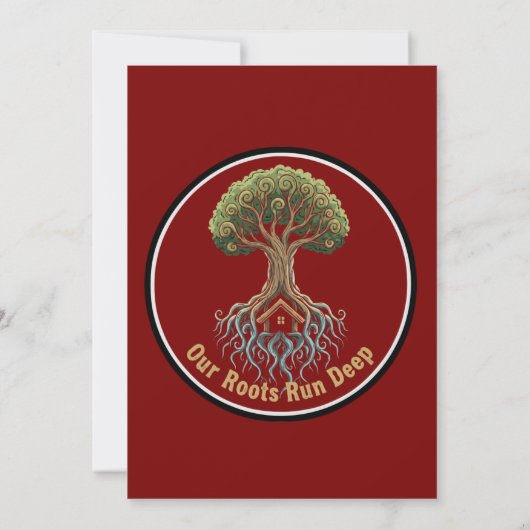 Symbolischer Familienbaum "Unsere Wurzeln laufen t Einladung (Rückseite)