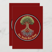 Symbolischer Familienbaum "Unsere Wurzeln laufen t Einladung (Vorne/Hinten)