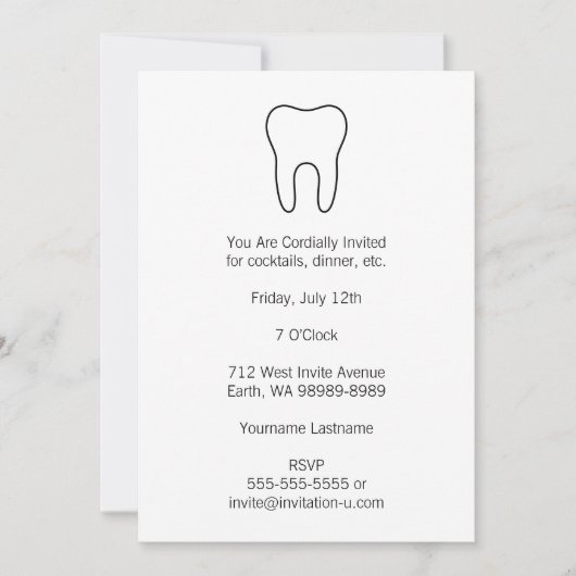 Symbolischer Zahn Einladung (Vorderseite)