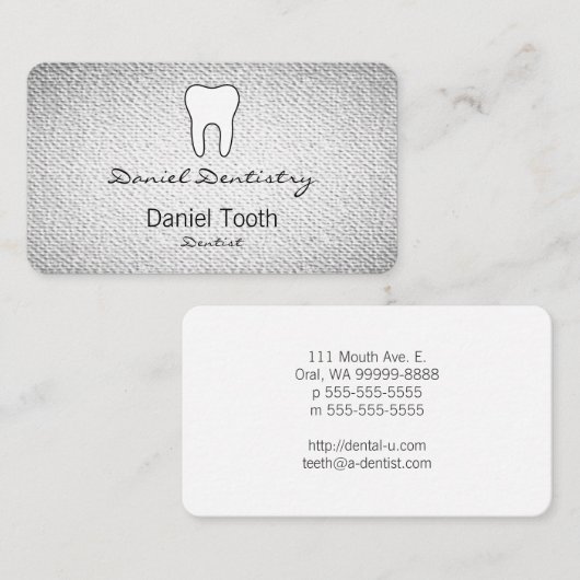 Symbolischer Zahn Visitenkarte (Vorne/Hinten)