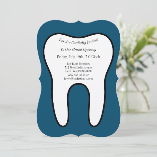 Symbolischer Zahnarzt Einladung (Stehend Vorderseite)