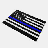 Symbolisches Design der Thin Blue Line US-Flagge Fußmatte (Schrägansicht)