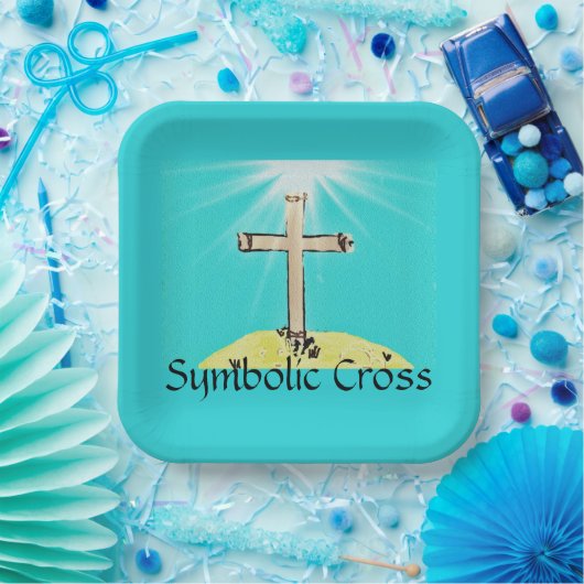 Symbolisches Kreuz Pappteller (Party)