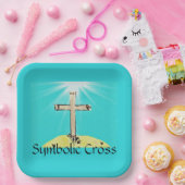 Symbolisches Kreuz Pappteller (Party)