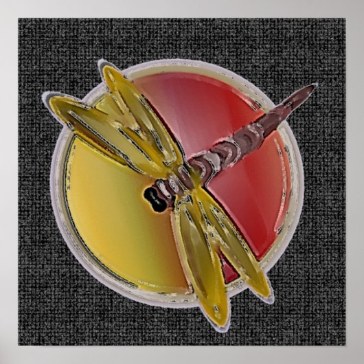 Symbolisches Libellenposter Poster (Vorne)