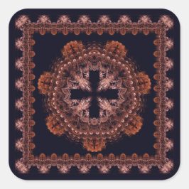 Symbolisches, magisches Kreuz-Fraktal Quadratischer Aufkleber