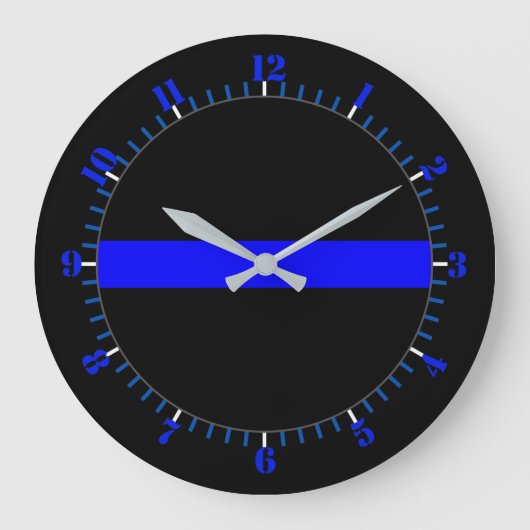 Symbolisches Memorial zu Thin Blue Line Große Wanduhr (Vorderseite)