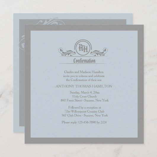 Symbolisches Monogramm-religiöse Einladung (Vorne/Hinten)