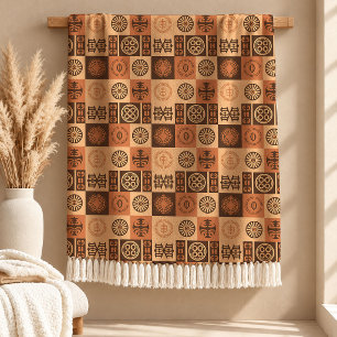 Symbolisches Rust-Erbe-Muster Wurfdecke Design Fleecedecke