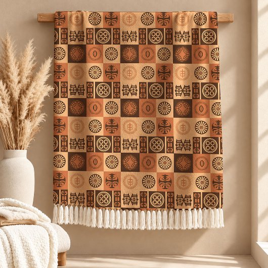 Symbolisches Rust-Erbe-Muster Wurfdecke Design Fleecedecke