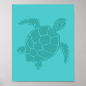 Symbolisches Sea Turtle Blue Poster (Vorne)
