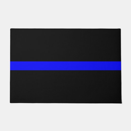Symbolisches Thin Blue Line-Grafikdesign auf Fußmatte (Vorderseite)