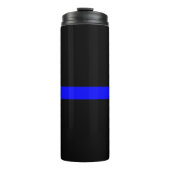 Symbolisches Thin Blue Line-Grafikdesign auf Thermosbecher (Vorderseite)