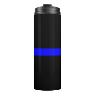 Symbolisches Thin Blue Line-Grafikdesign auf Thermosbecher