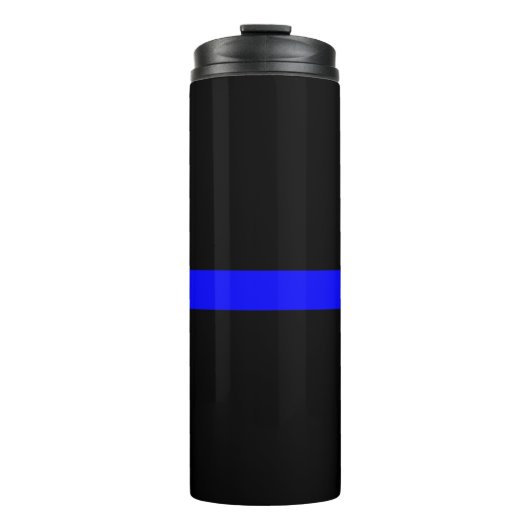 Symbolisches Thin Blue Line-Grafikdesign auf Thermosbecher (Vorderseite)