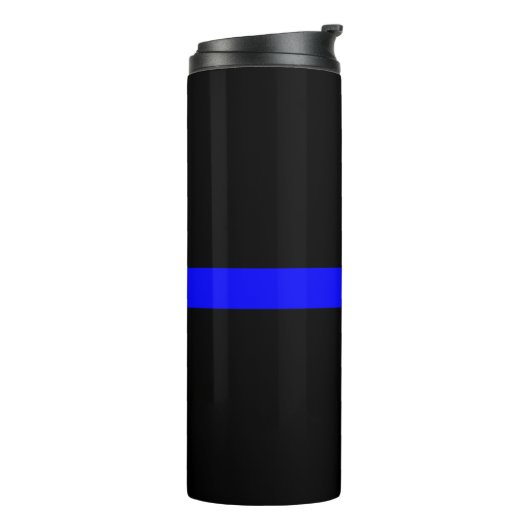 Symbolisches Thin Blue Line-Grafikdesign auf Thermosbecher (Nach links gedreht)
