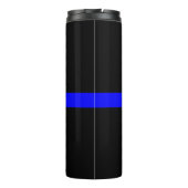 Symbolisches Thin Blue Line-Grafikdesign auf Thermosbecher (Rückseite)
