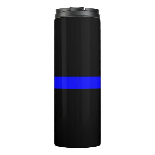 Symbolisches Thin Blue Line-Grafikdesign auf Thermosbecher (Rückseite)