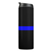 Symbolisches Thin Blue Line-Grafikdesign auf Thermosbecher (Nach rechts gedreht)