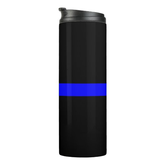 Symbolisches Thin Blue Line-Grafikdesign auf Thermosbecher (Nach rechts gedreht)