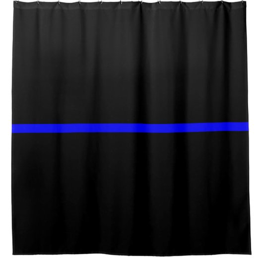 Symbolisches Thin Blue Line-Grafikdesign Duschvorhang (Vorderseite)