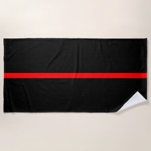 Symbolisches Thin Red Line-Grafik auf einem Strandtuch