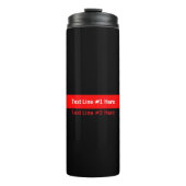 Symbolisches Thin Red Line Grafikdesign mit Text Thermosbecher (Vorderseite)
