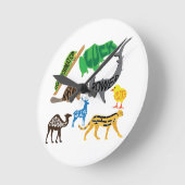Symbolism of Animals Runde Wanduhr (Winkel)