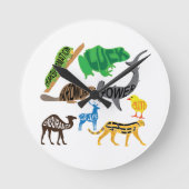 Symbolism of Animals Runde Wanduhr (Vorderseite)