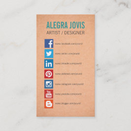 SYMBOLS-GESCHÄFTSKARTE FÜR SOZIALE MEDIEN VISITENKARTE