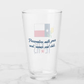 Symbols of Texas, Texas Flag and Yellow Rose Glas (Rückseite)