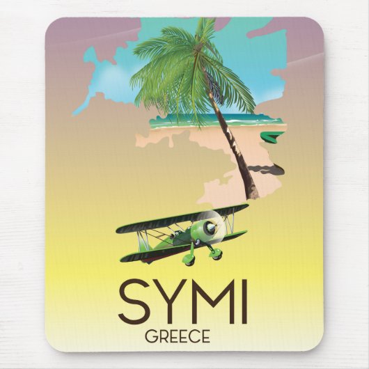 Symi Greece Reiseplakat Mousepad (Vorne)