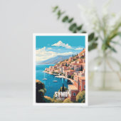 Symi Griechenland Berühmte Sehenswürdigkeiten Postkarte (Stehend Vorderseite)