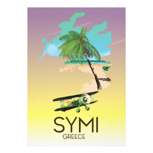 Symi Griechenland Reiseplakat Fotodruck