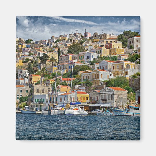 Symi, griechisches Stadtbild Magnet (Vorne)