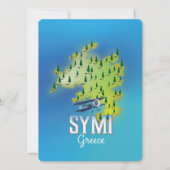 Symi Island Map Griechenland Reiseplakat. (Rückseite)
