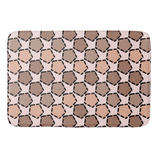 Symmetric Brown Pentagons mit gestrichelten Grenze Badematte (Vorderseite)