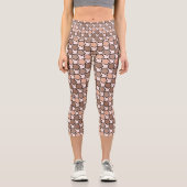 Symmetric Brown Pentagons mit gestrichelten Grenze Capri Leggings (Vorderseite)